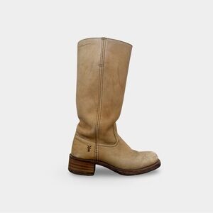 Vintage 70s FRYE Campus 14L Riding Boots Banana Leather Knee High USA Size 7